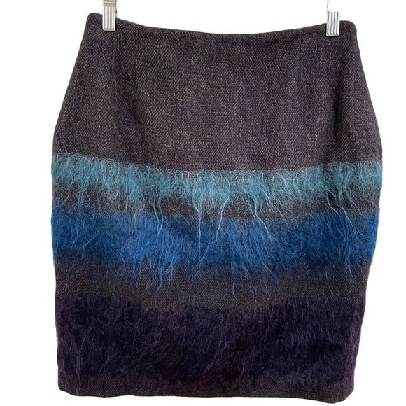 Liz Claiborne Collection Skirt Womens 8 Eyelash Knit Blue Gradient Avant-Garde - Picture 1 of 8